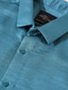 Men's Teal Slim Fit Party Wear Solid Shirt