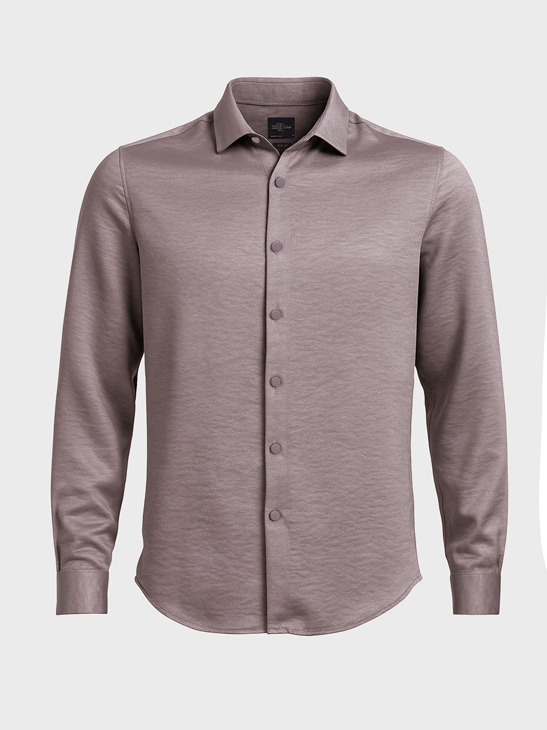 Men's Brown Slim Fit Party Wear Solid Shirt