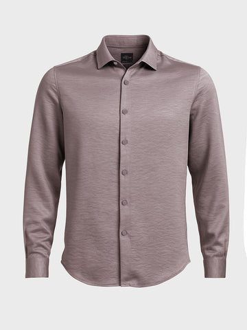 Men's Brown Slim Fit Party Wear Solid Shirt