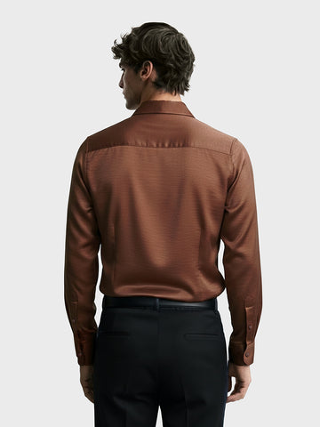 Men's Gold Slim Fit Party Wear Solid Shirt