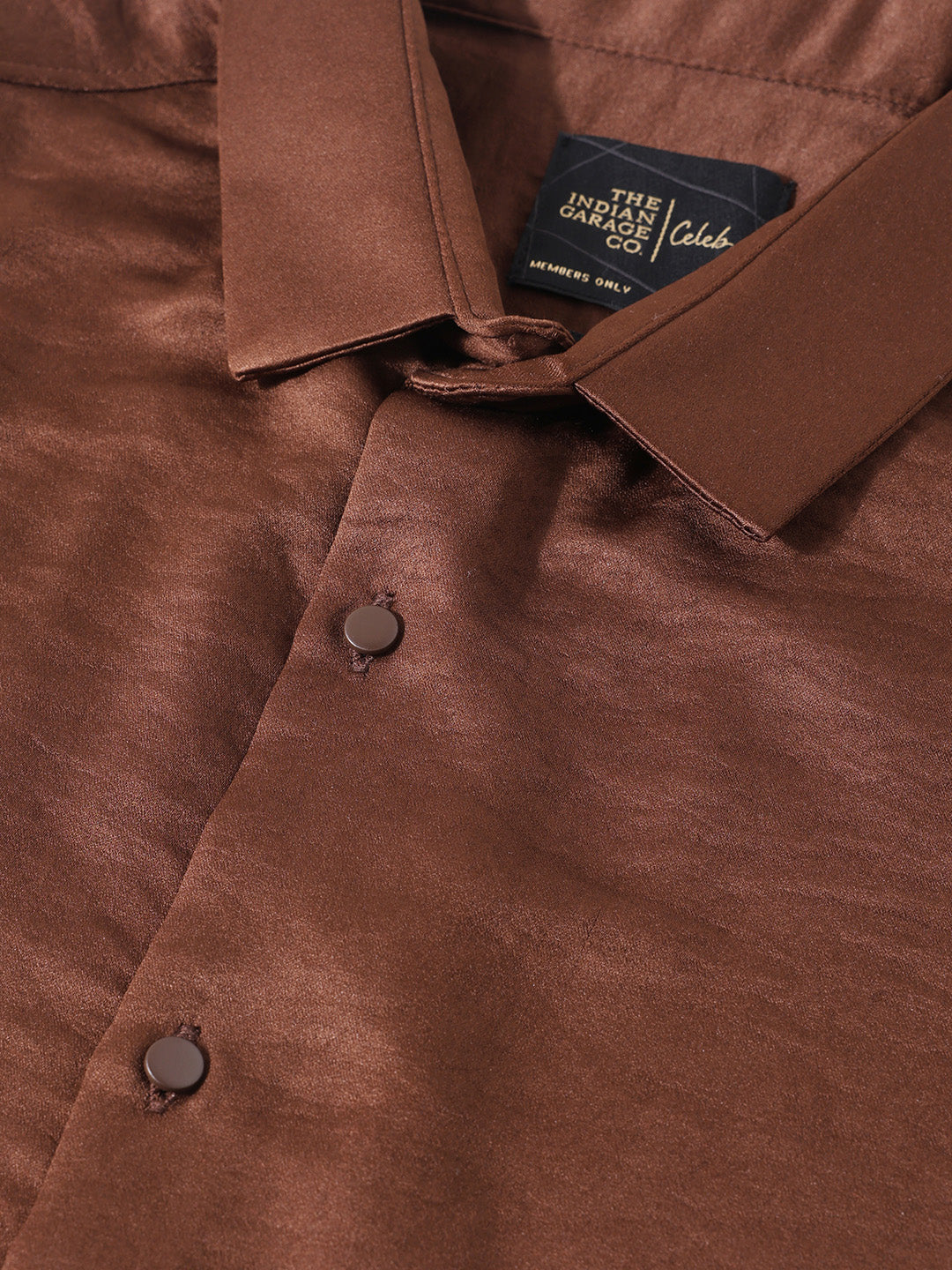 Men's Gold Slim Fit Party Wear Solid Shirt