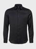 Men's Black Slim Fit Party Wear Solid Shirt
