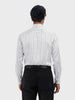 Men's White Slim Fit Party Wear Striped Shirt