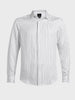 Men's White Slim Fit Party Wear Striped Shirt