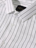 Men's White Slim Fit Party Wear Striped Shirt