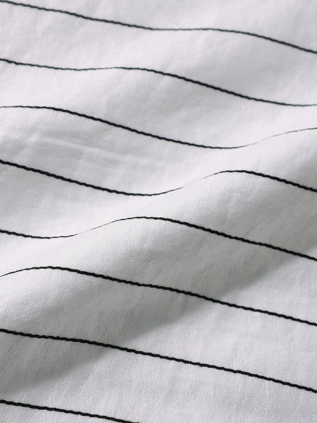 Men's White Slim Fit Party Wear Striped Shirt