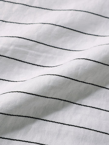 Men's White Slim Fit Party Wear Striped Shirt