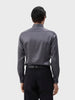 Men's Silver Slim Fit Party Wear Striped Shirt