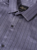 Men's Silver Slim Fit Party Wear Striped Shirt
