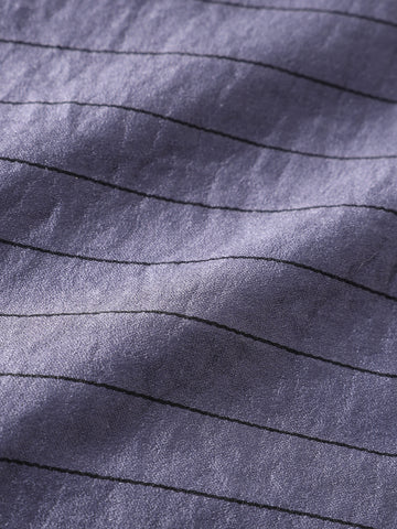 Men's Silver Slim Fit Party Wear Striped Shirt