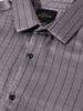 Men's Grey Slim Fit Party Wear Striped Shirt