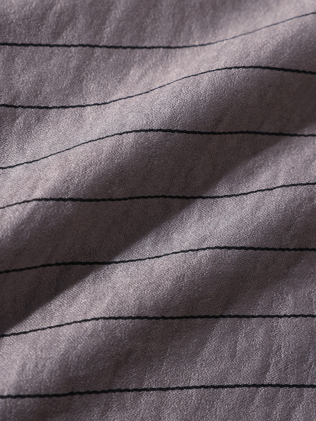 Men's Grey Slim Fit Party Wear Striped Shirt