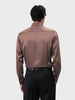 Men's Brown Slim Fit Party Wear Striped Shirt