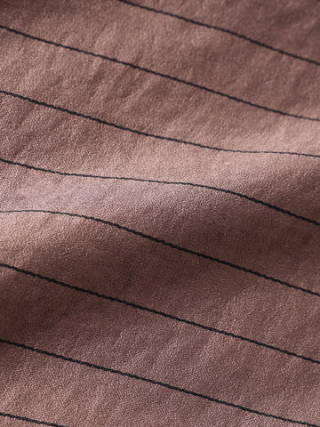 Men's Brown Slim Fit Party Wear Striped Shirt