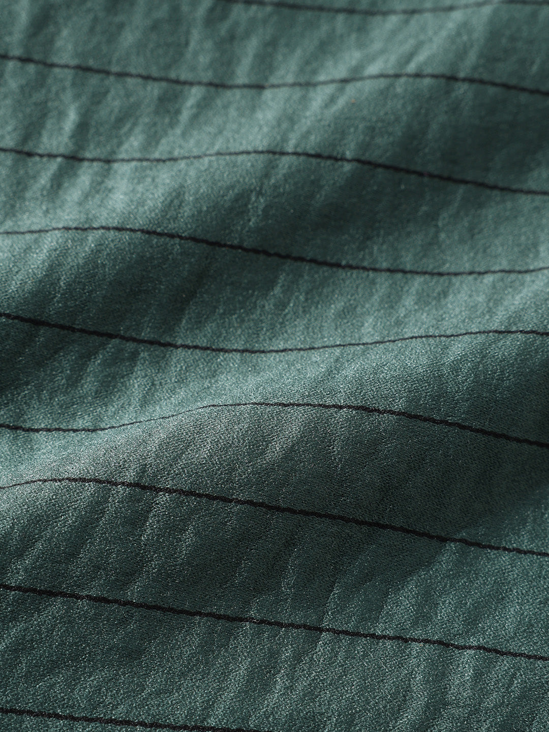 Men's Green Slim Fit Party Wear Striped Shirt