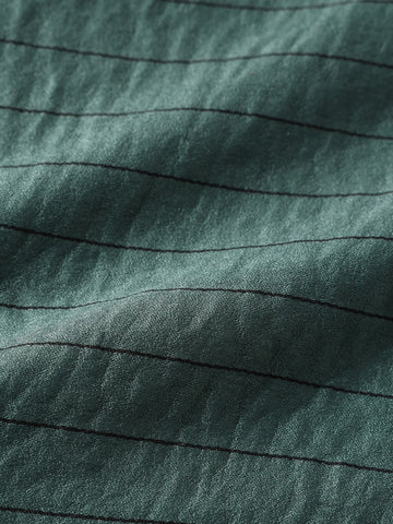 Men's Green Slim Fit Party Wear Striped Shirt