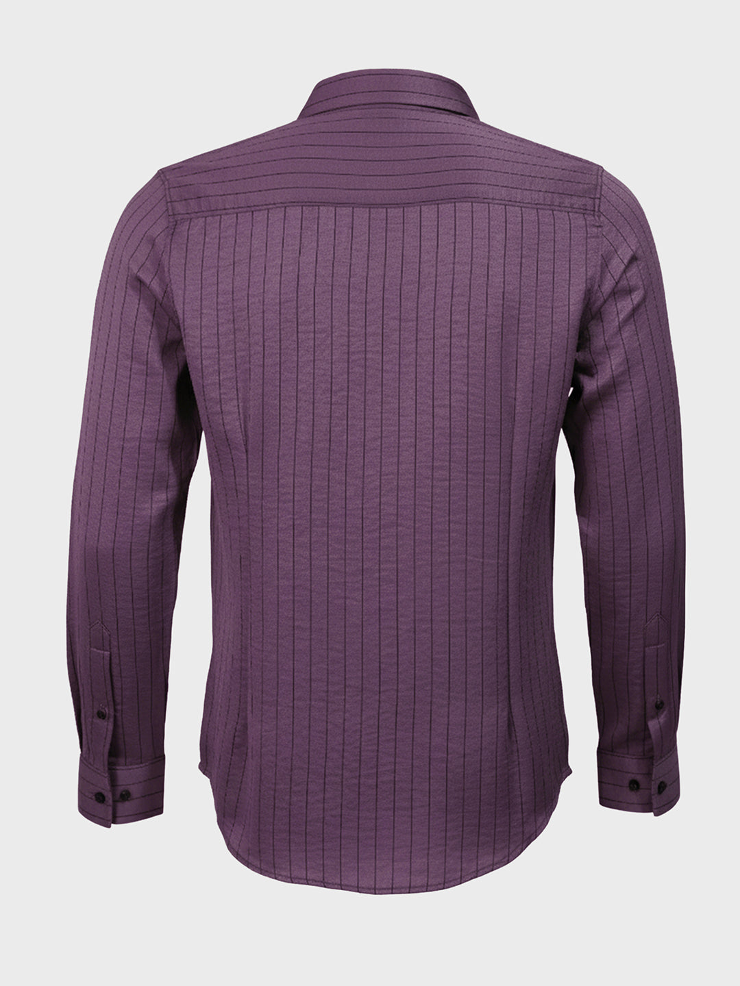 Men's Purple Slim Fit Party Wear Striped Shirt