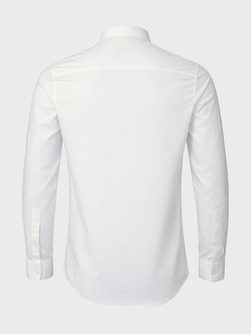 Men's White Slim Fit Solid Party Wear Shirt