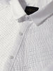 Men's White Slim Fit Solid Party Wear Shirt