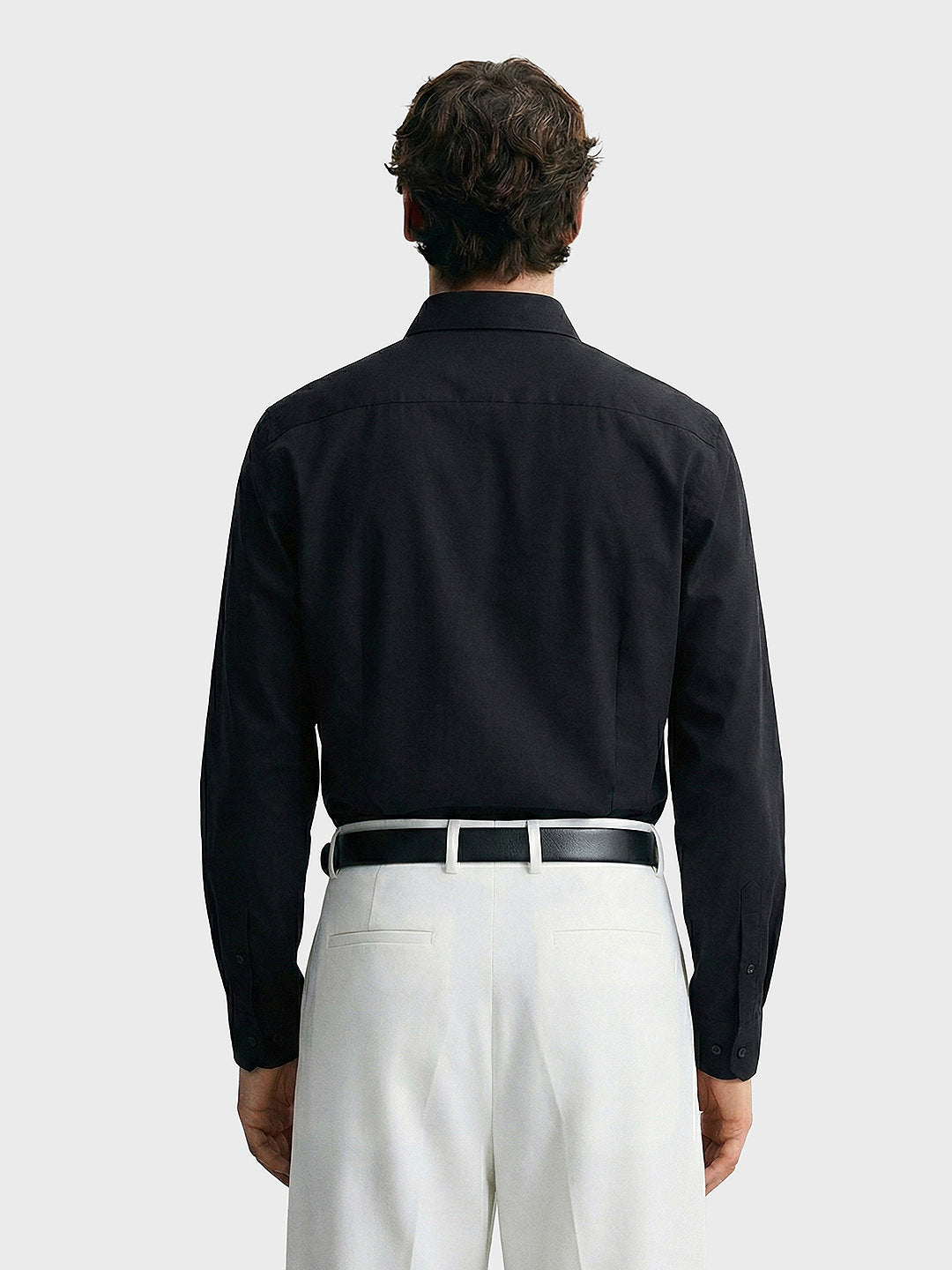 Men's Black Slim Fit Solid Party Wear Shirt