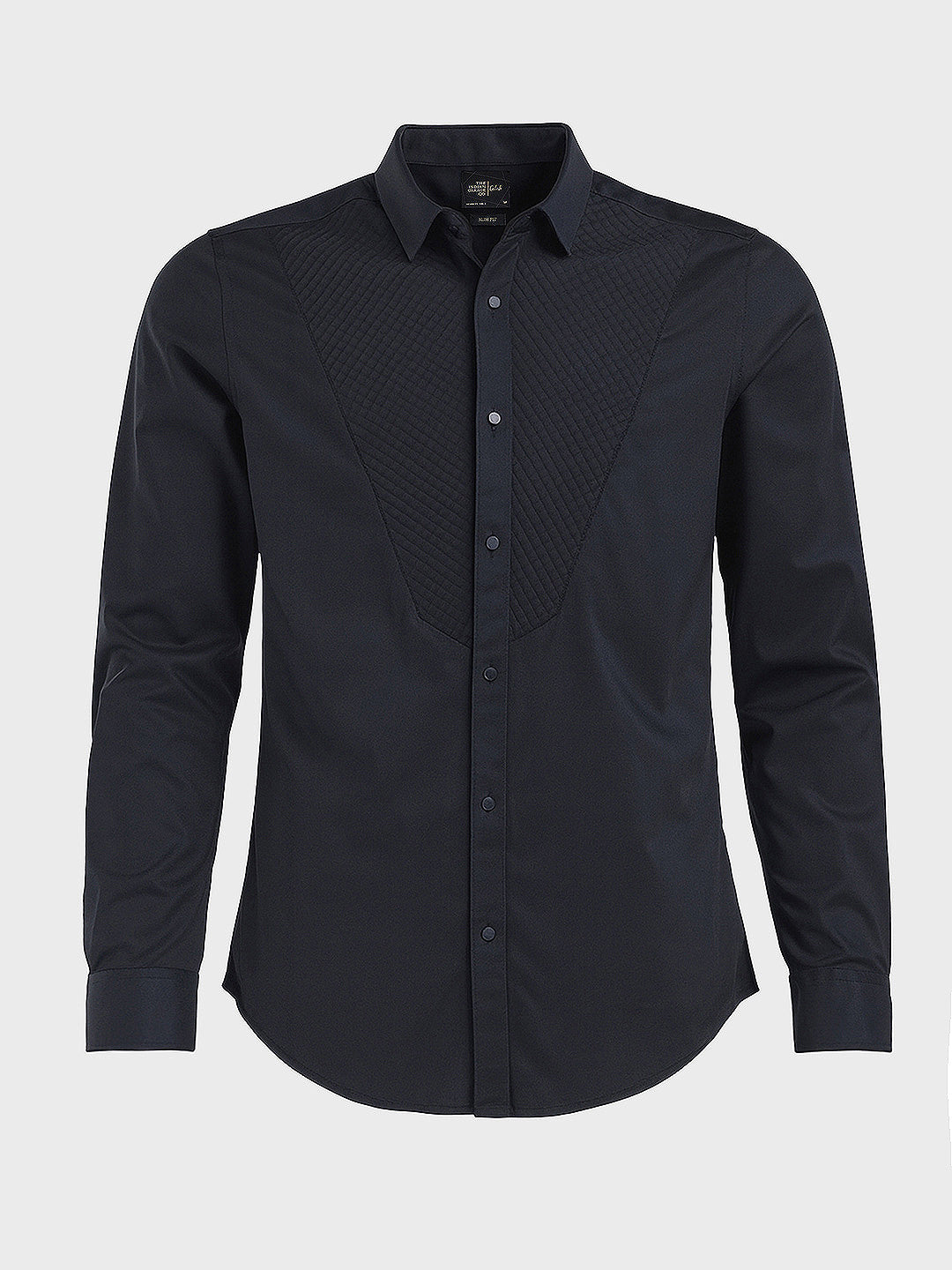 Men's Black Slim Fit Solid Party Wear Shirt