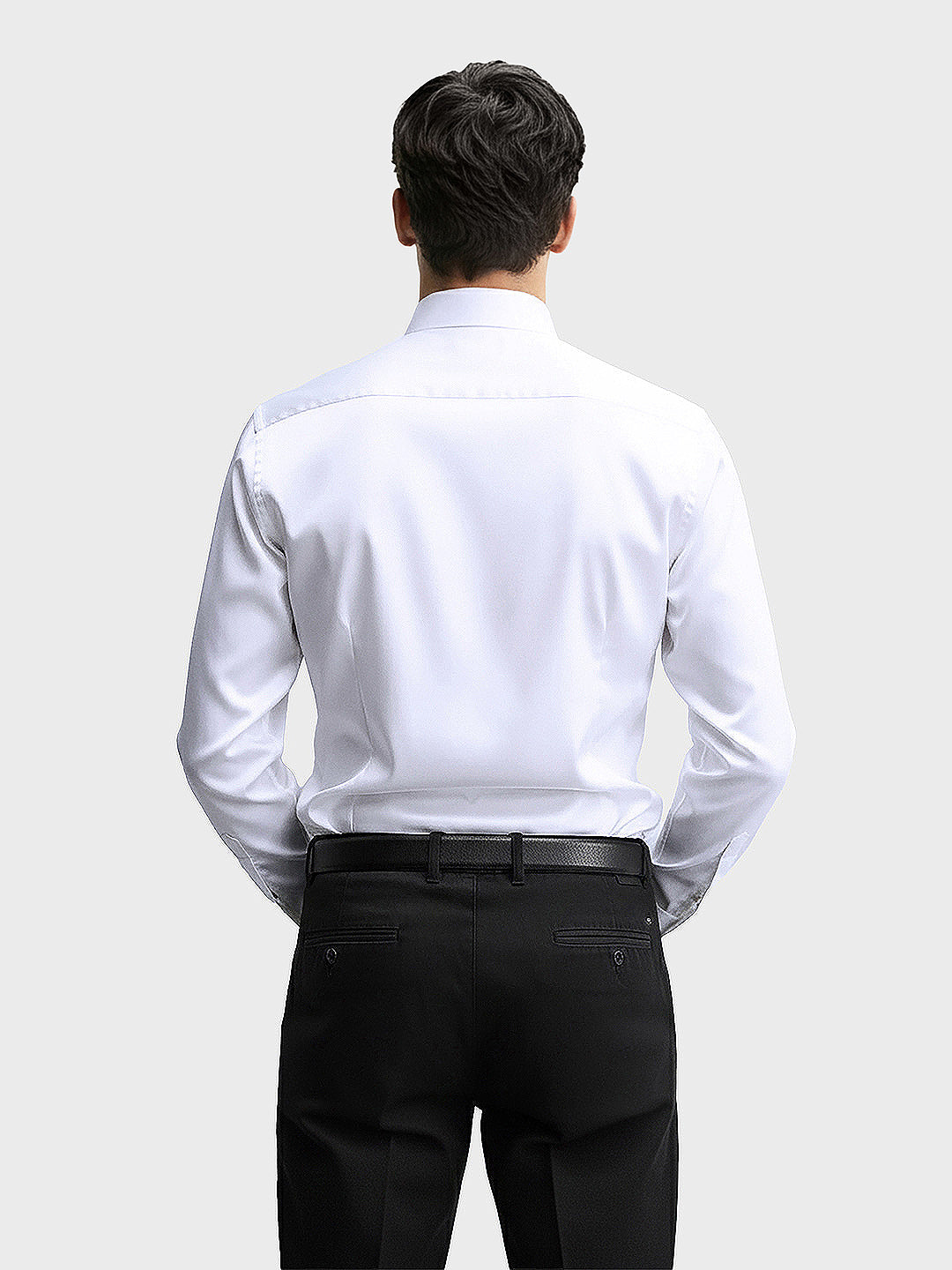 Men's White Slim Fit Solid Party Wear Shirt