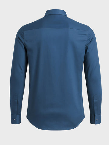 Men's Green Slim Fit Solid Party Wear Shirt