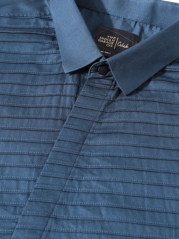 Men's Green Slim Fit Solid Party Wear Shirt