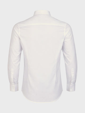 Men's White Slim Fit Solid Party Wear Shirt