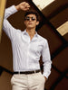 Men's White Slim Fit Solid Party Wear Shirt