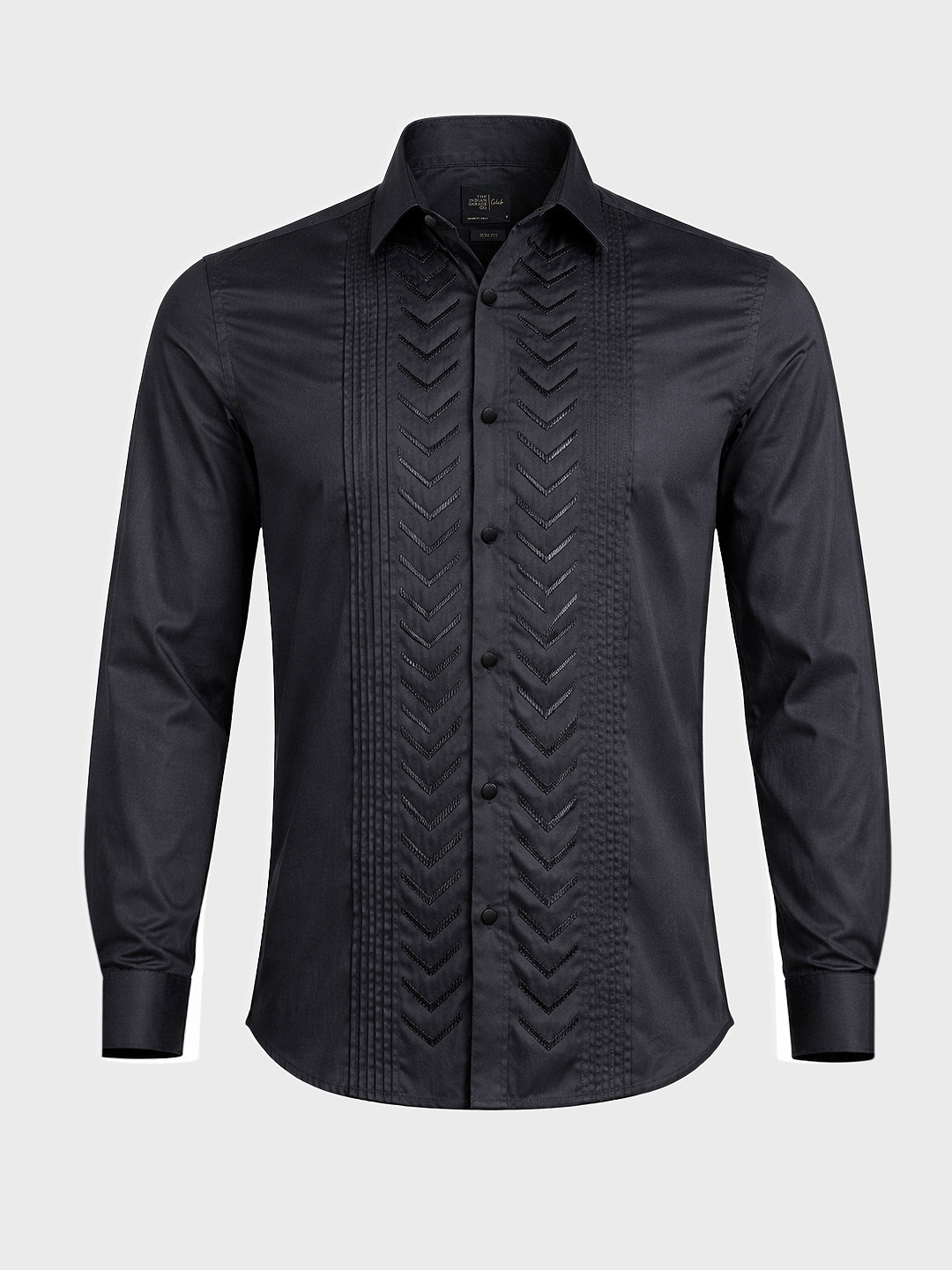 Men's Black Slim Fit Solid Party Wear Shirt