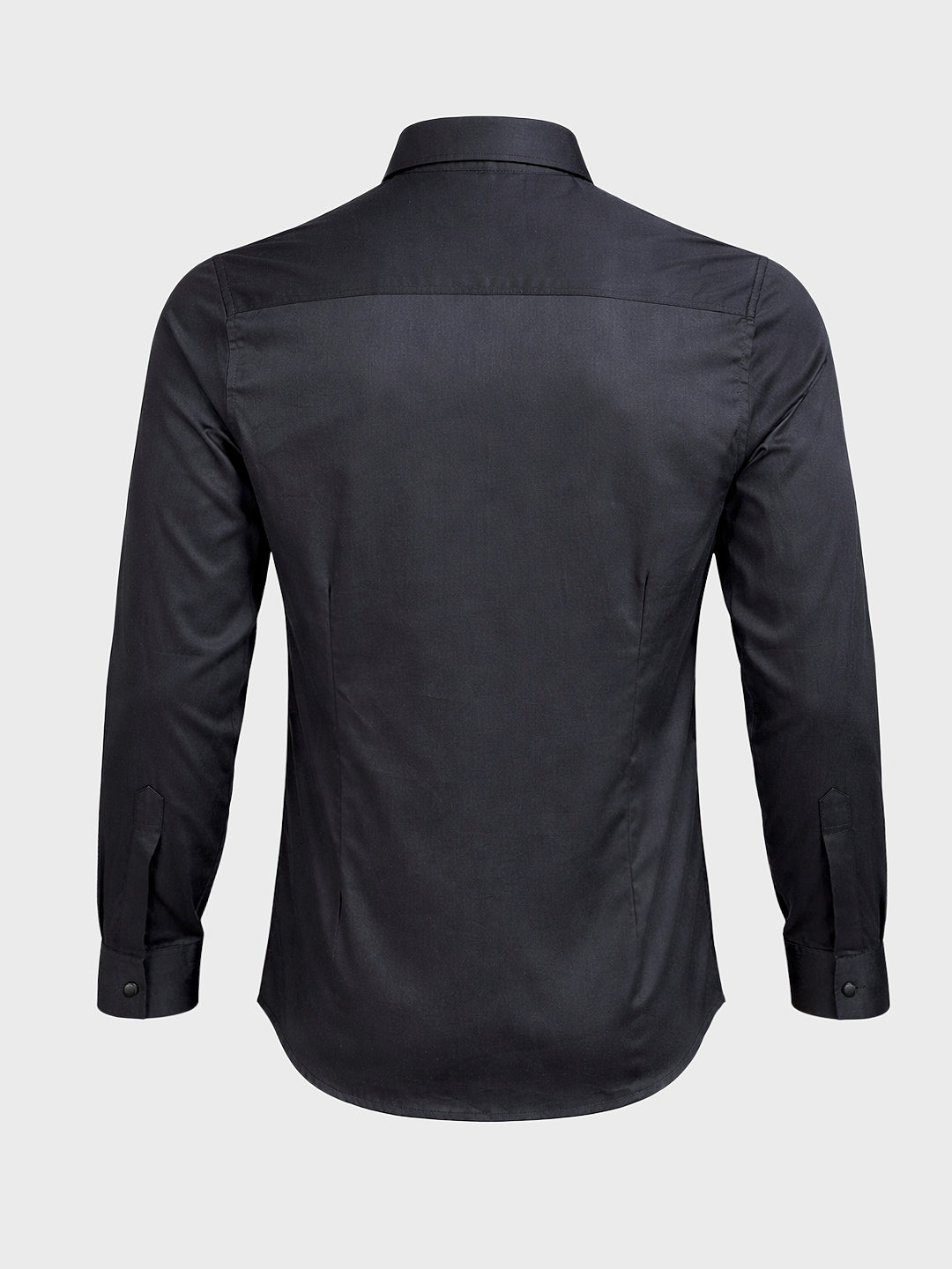 Men's Black Slim Fit Solid Party Wear Shirt