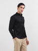 Men's Black Slim Fit Embellishment Party Wear Shirt