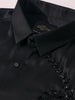 Men's Black Slim Fit Embellishment Party Wear Shirt