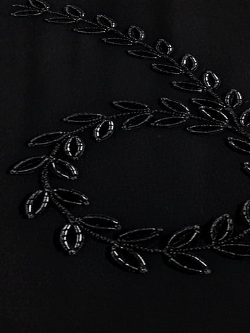 Men's Black Slim Fit Embellishment Party Wear Shirt