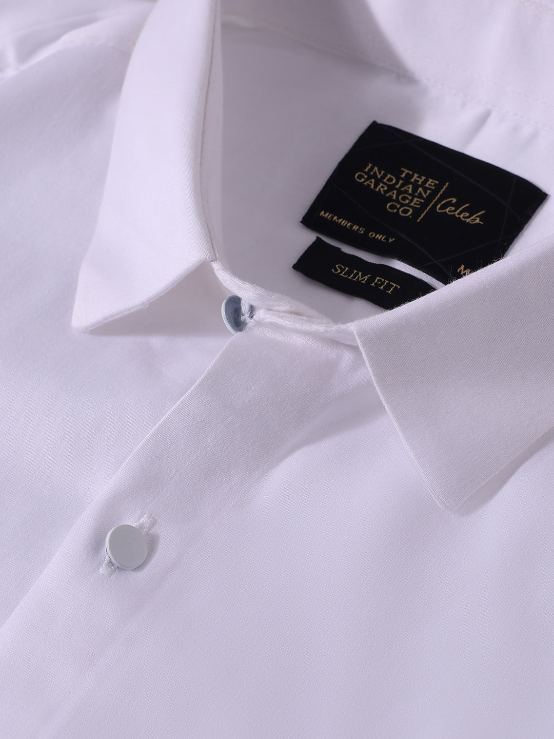 Men's White Slim Fit Embellishment Party Wear Shirt