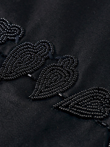 Men's Black Slim Fit Embellishment Party Wear Shirt