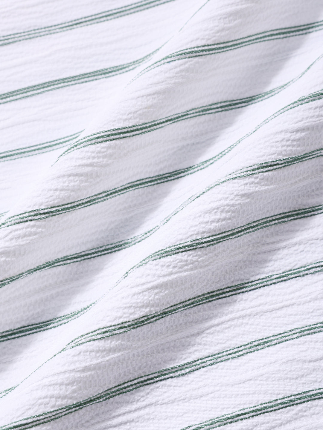 Men's Green Regular Fit Striped Casual Shirt