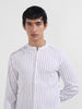 Men's Purple Regular Fit Striped Casual Shirt