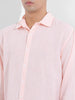 Men's Pink Relaxed Fit Striped Casual Shirt