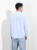 Men's Blue Relaxed Fit Striped Casual Shirt