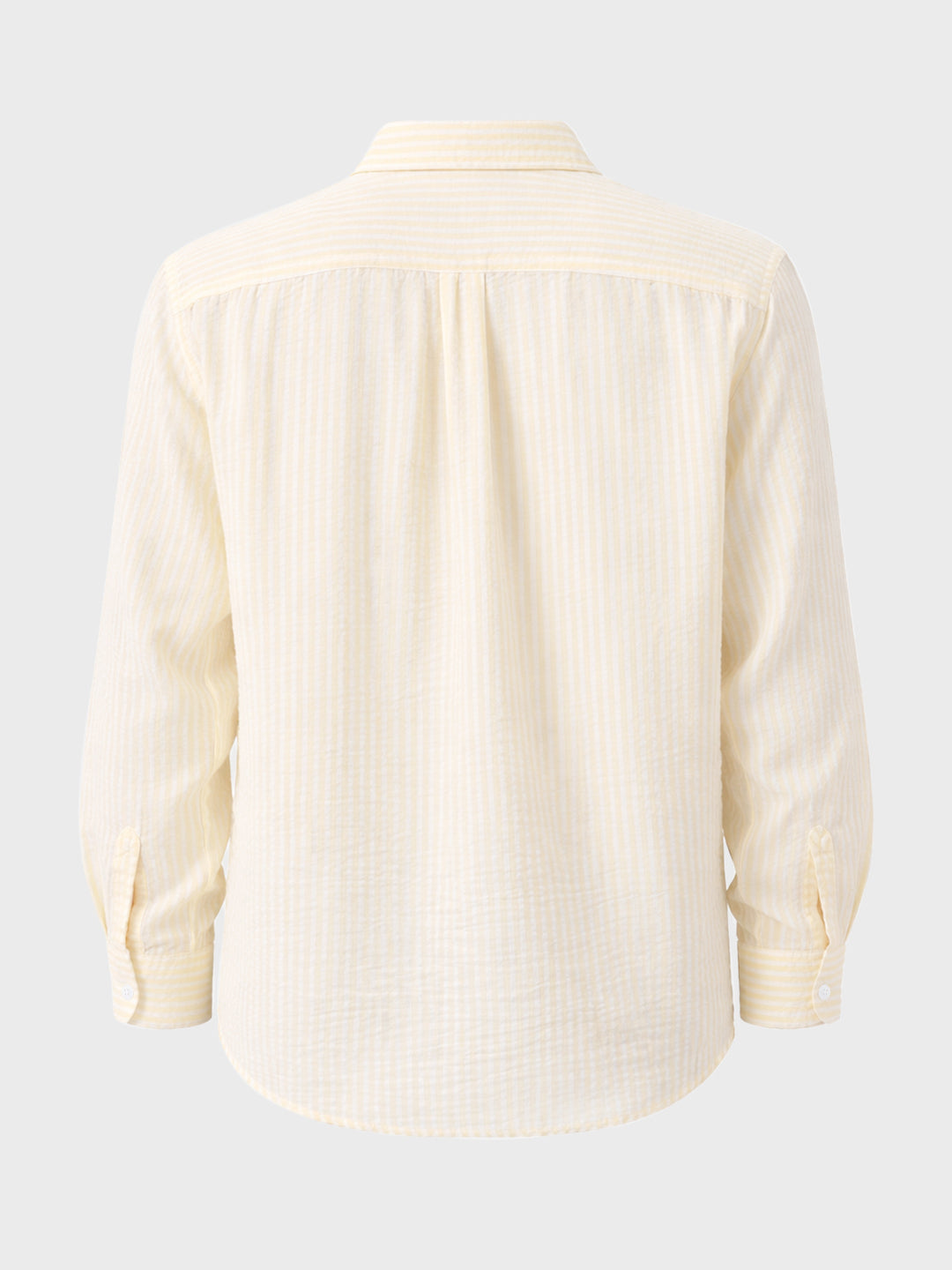 Men's Yellow Relaxed Fit Striped Casual Shirt