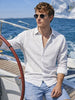 Men's Purple Relaxed Fit Striped Casual Shirt
