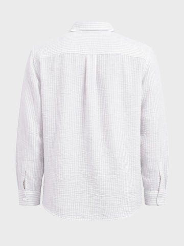 Men's Purple Relaxed Fit Striped Casual Shirt