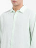 Men's Mint Blue Relaxed Fit Striped Casual Shirt