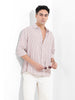 Men's Brown Relaxed Fit Striped Casual Shirt