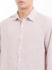 Men's Brown Relaxed Fit Striped Casual Shirt