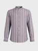 Men's Purple Relaxed Fit Vertical Stripes Resort Wear Shirt