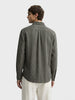 Men's Green Relaxed Fit Vertical Stripes Resort Wear Shirt