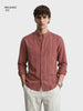 Men's Red Relaxed Fit Vertical Stripes Resort Wear Shirt